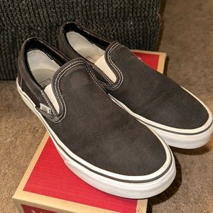 Vans slip ons Charcoal (Canvas)MENS 6 or WOMENS 7.5